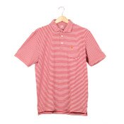 USC Trojans Men's Peter Millar Cardinal SC Interlock Seaside Stripe with Pocket Polo